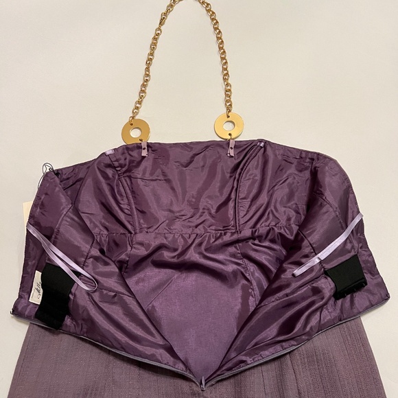 Milly Chain Necklace Halter Dress Purple Sz12 - Picture 8 of 12